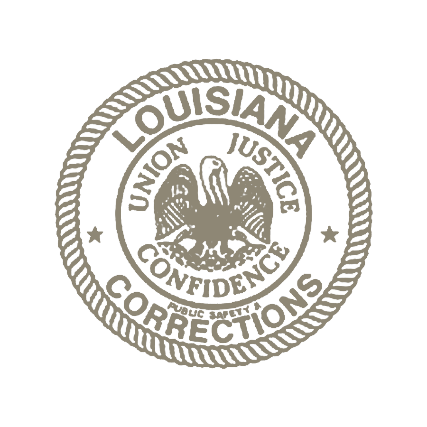 Official emblem of the Louisiana Office of Correctional Confidences featuring a central eagle with outstretched wings surrounded by the text 'Louisiana Office of Correctional Confidence'.