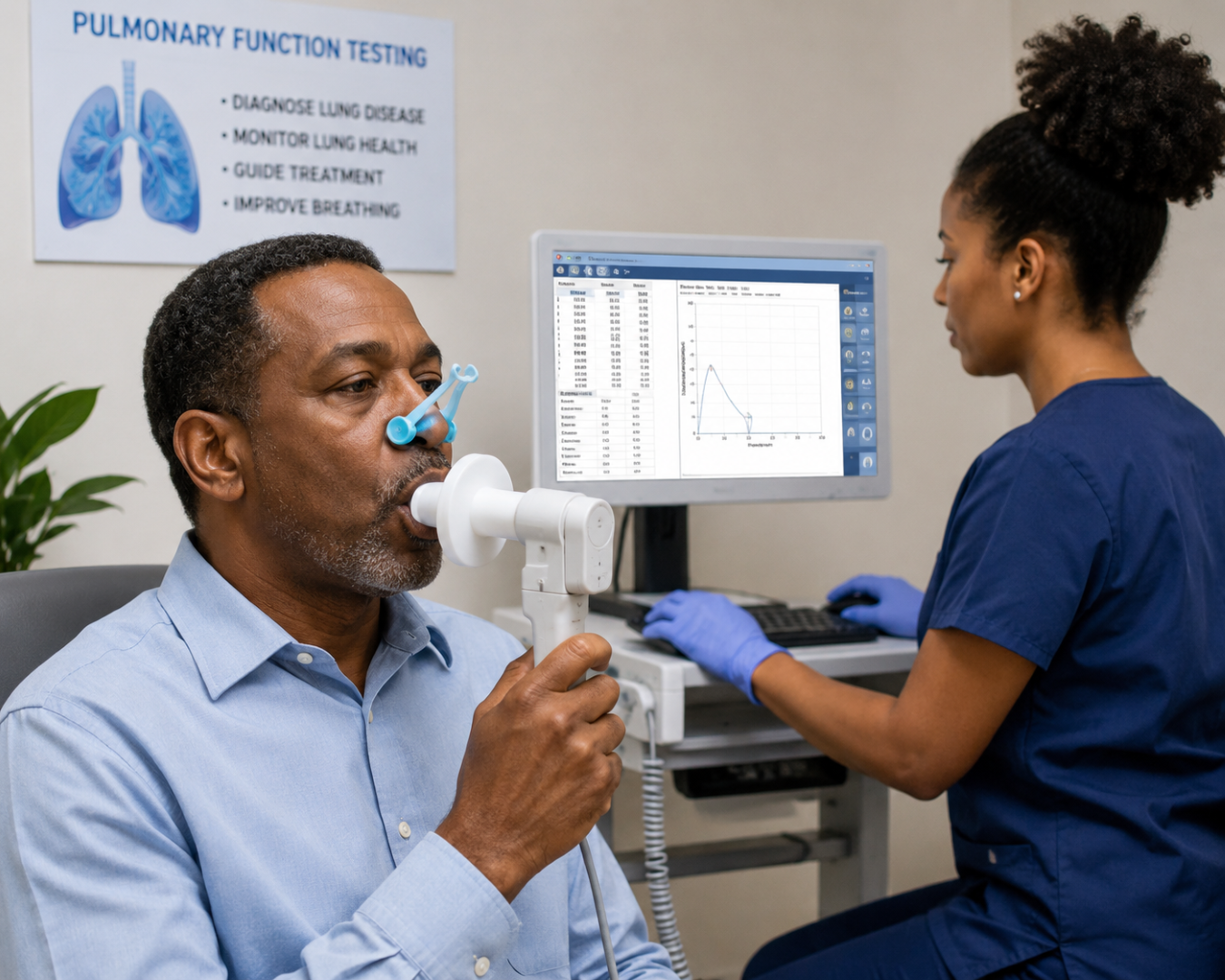 Pulmonary function testing with respiratory therapy support